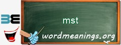 WordMeaning blackboard for mst